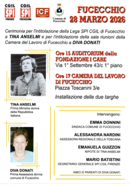 Intitolazione Lega Spi-Cgil e sala riunioni della Camera del Lavoro di Fucecchio