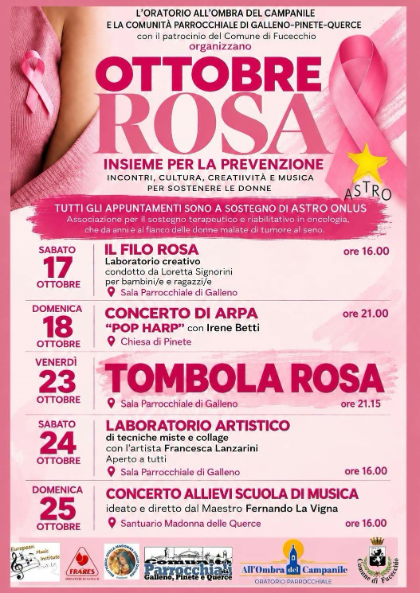 Ottobre Rosa, le iniziative a Galleno e Pinete