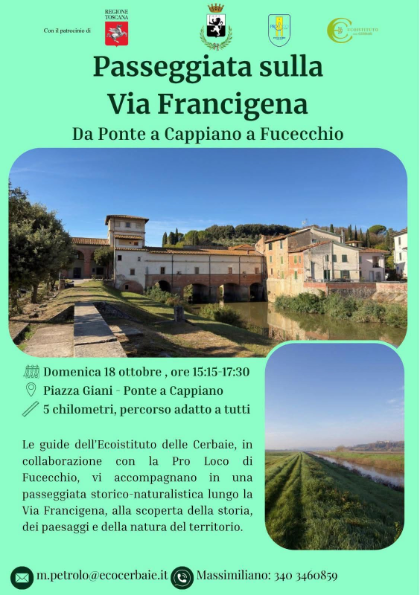 Passeggiata sulla via Francigena, da Ponte a Cappiano a Fucecchio