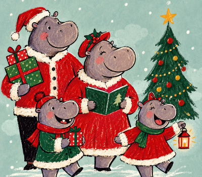 ippopotami a natale